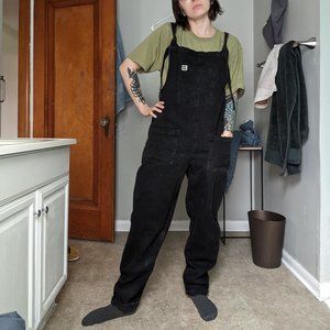 Lucy and Yak washed black denim Atlas dungarees
